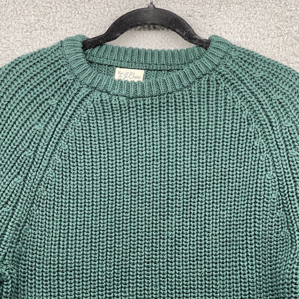 J Crew Womens Sweater Green Chunky Long Sleeve Scoop Neck Pullover Knit Size M - Picture 2 of 10